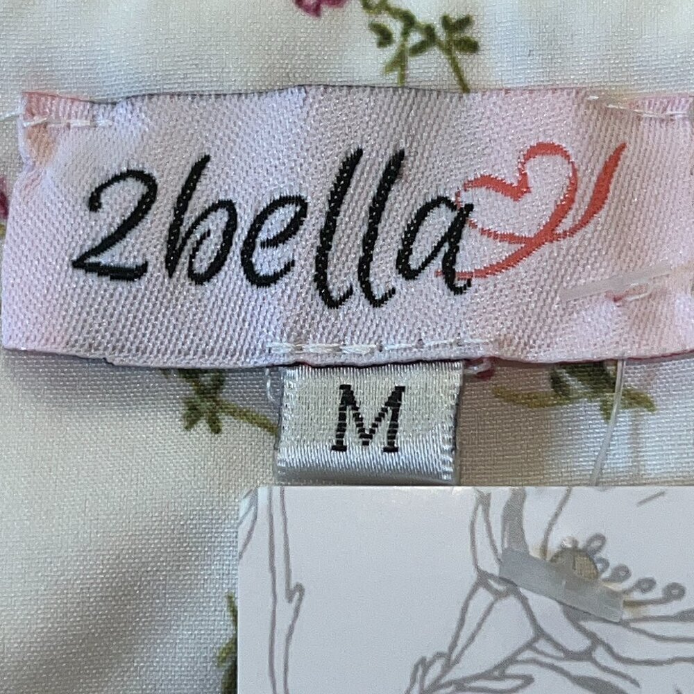 2bella Boutique Spaghetti Strap Ruffle Tie Bottom Mini Dress -White Ditzy Floral - Picture 10 of 15